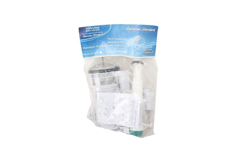 Kit de reparación Petit Garzón Dual Flush 4.2/6 lts American Standard, empaque plástico con válvulas y manual de