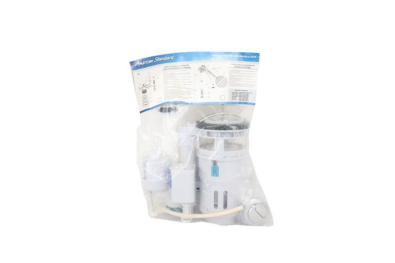 Kit de reparación Petit Garzon Dual Flush 4.2/6 lts American Standard, piezas blancas dentro de empaque plástico transparente