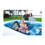 Piscina inflable rectangular Family Pool Aventura Submarina 2.62 x 1.75 x 0.51 m Bestway, familia disfrutando del agua