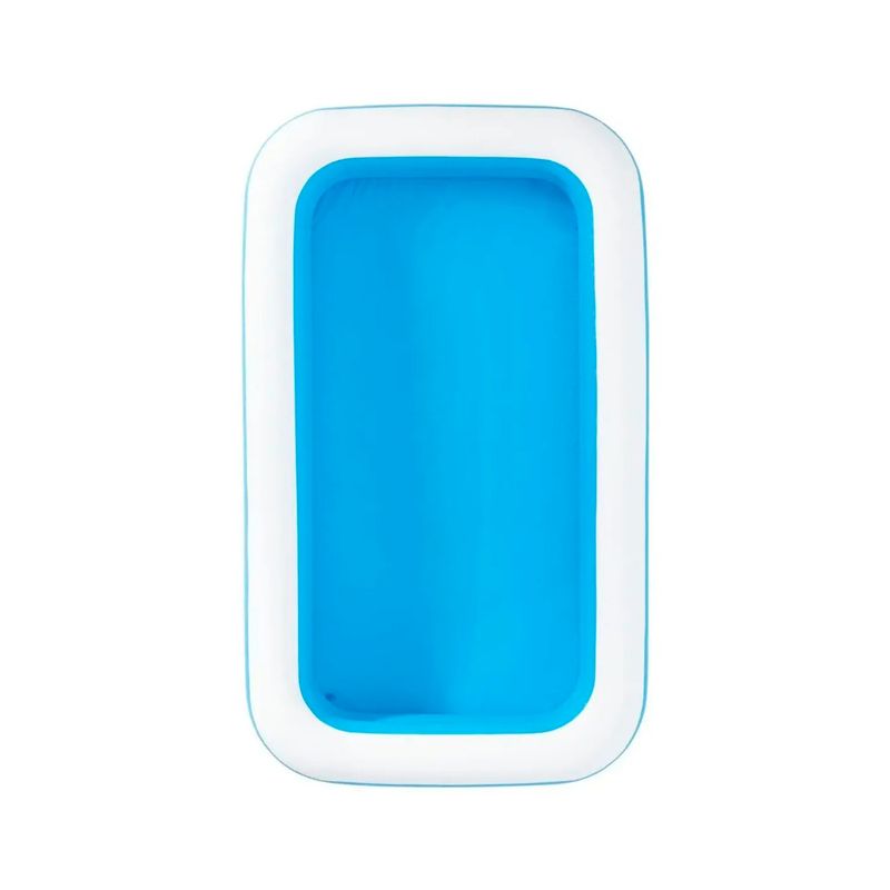 Piscina inflable rectangular Family Pool 3.05 x 1.83 x 0.46 m azul Bestway, vista cenital del interior y borde blanco