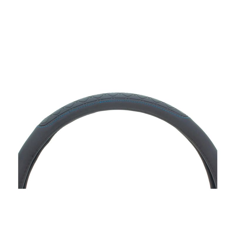 Forro de volante 45 cm XL camión Goodyear, vista frontal del arco con costuras azules y textura antideslizante