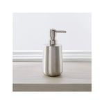 Dispensador acero inoxidable 280 ml Vortex Moda, vista frontal sobre superficie gris frente a una ventana