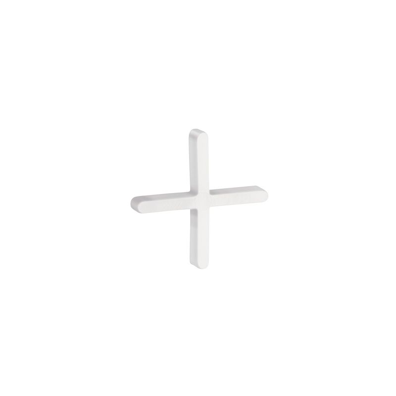 Separadores para azulejos plásticos de 2 mm 200 piezas Truper, pieza individual en forma de cruz de color blanco