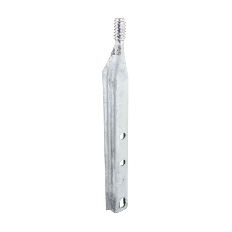 Espiga punta de poste de 18 pulgadas con rosca de 1 pulgada Artmark, vista frontal del cuerpo metálico con perforaciones