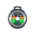 Disco diamante 4 pulgadas continuo Truper, primer plano del empaque frontal con especificaciones técnicas