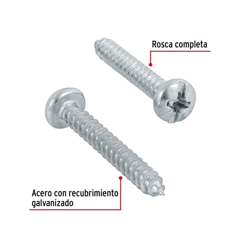 Tornillo madera/metal estrella 8 x 1-1/2 pulgadas galvanizado Fiero, dos unidades con etiquetas de rosca y recubrimiento