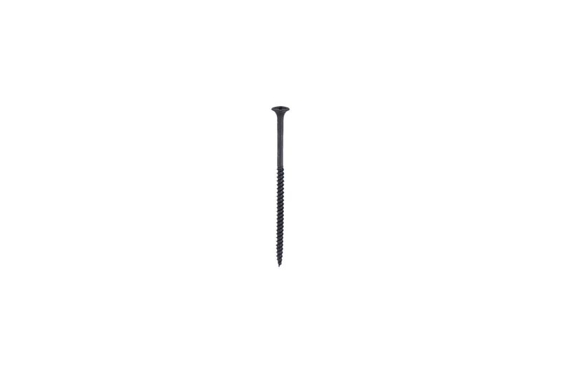 Tornillo gypsum H-fino negro 8 x 3 pulgadas 100 piezas Fiero, vista frontal del tornillo individual sobre fondo blanco
