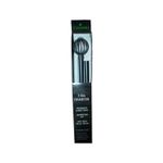 Cortinero 66-120 pulgadas metal rod 3/4 pulgadas black Cannes CHD Home, empaque negro con el producto y detalles técnicos