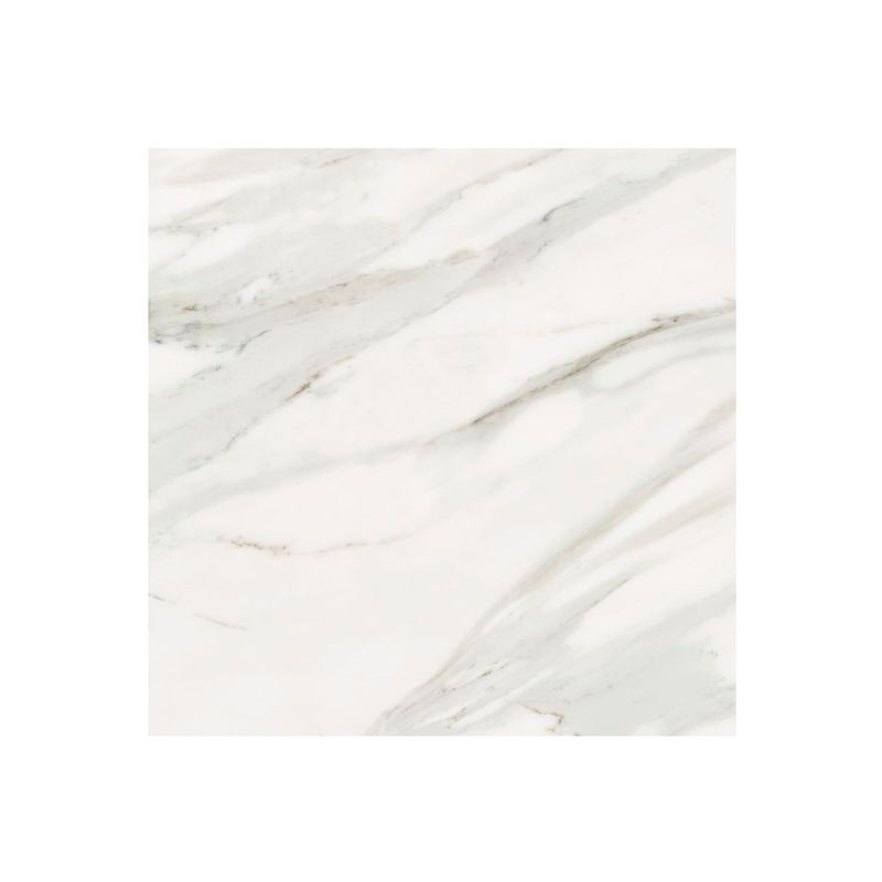 Baldosa 43x43 Calcatta Brasilia gris 322 brillante Samboro, vista cenital de la pieza con vetas marmoladas en tonos grises