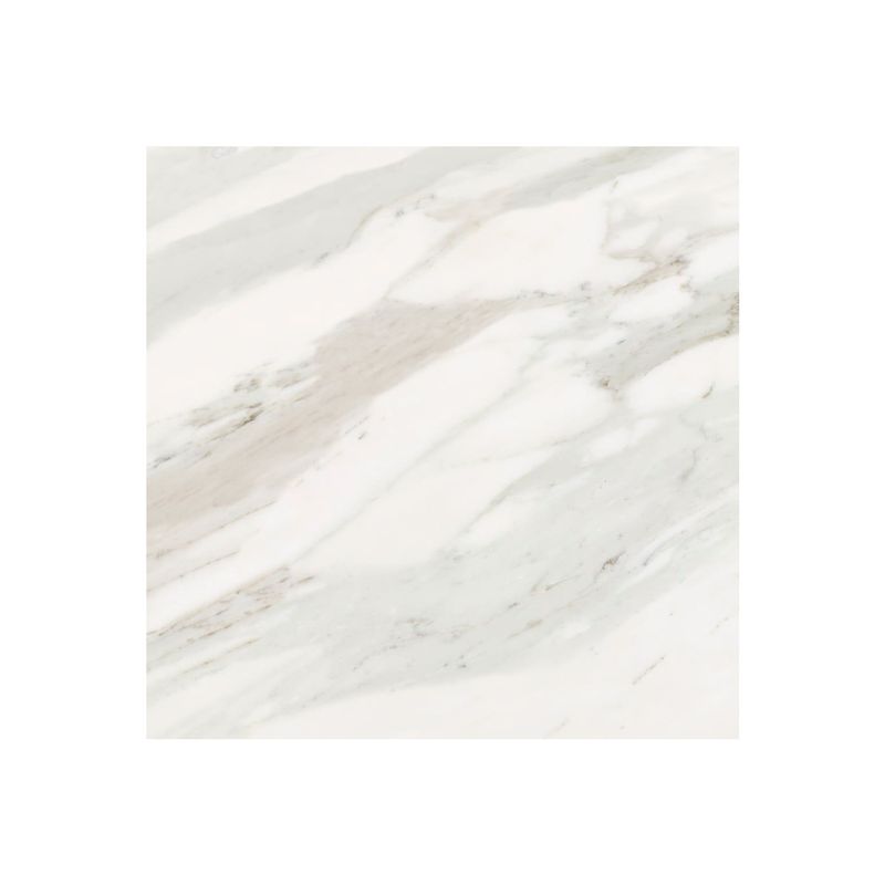 Baldosa 43x43 Calcatta Brasilia gris 322 brillante Samboro, vista cenital de una sola pieza con vetas grises y beige