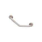 Barra de seguridad angular 40 cm Foset, vista frontal en acabado acero inoxidable con forma en L