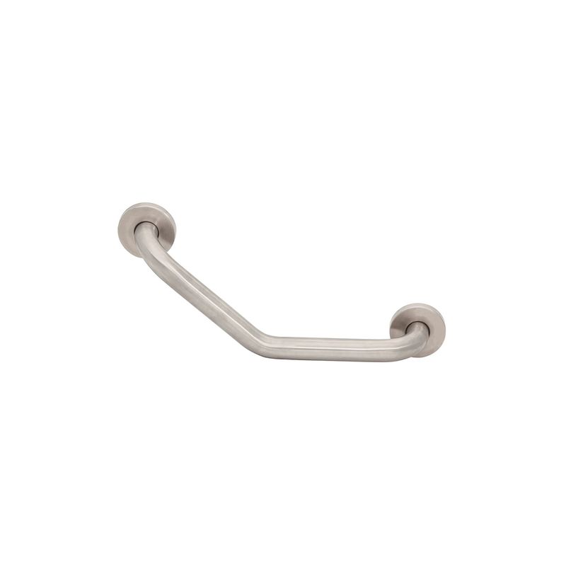 Barra de seguridad angular 40 cm Foset, vista frontal en acabado acero inoxidable con forma en L