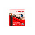 Cable THHN caja Viakon calibre 12 azul, empaque frontal con ilustración de cable y ambiente residencial
