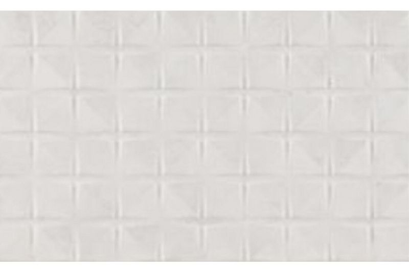 Azulejo 33 x 55 Gaia blanco relieve Pamesa, vista frontal de la pieza con textura geométrica en relieve