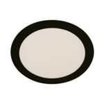Luminaria empotrable redonda 18 W 6000K negro General Lighting, vista frontal del panel circular con borde negro