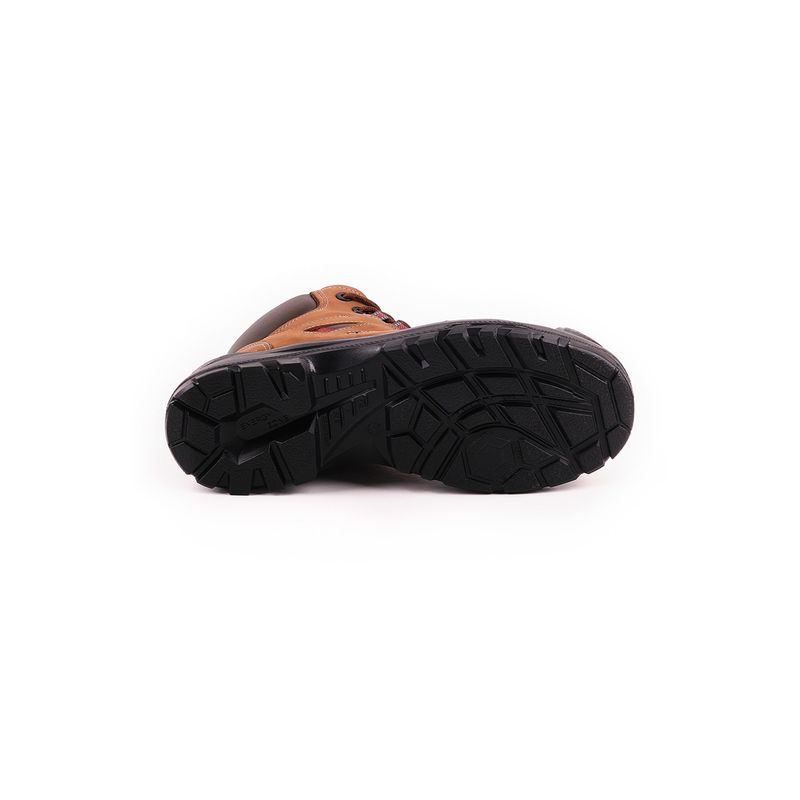 Bota seguridad dieléctrica café Rhino mod 66215 #38, vista de la suela antideslizante en color negro