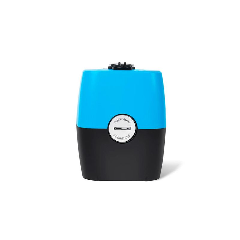 Bomba presurizadora inteligente 1/4 HP 4 en 1 Rotoplas, vista frontal del equipo en colores azul y negro