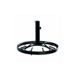 Base redonda para sombrilla 18 pulgadas negro Living Accents, vista frontal del soporte circular con tubo central