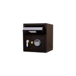 Caja de seguridad digital con buzón 40 x 35 x 35 cm Yale, vista frontal en color negro con teclado numérico y cerradura
