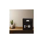 Caja de seguridad digital con buzón 40 x 35 x 35 cm Yale, ubicada sobre un escritorio junto a una planta decorativa