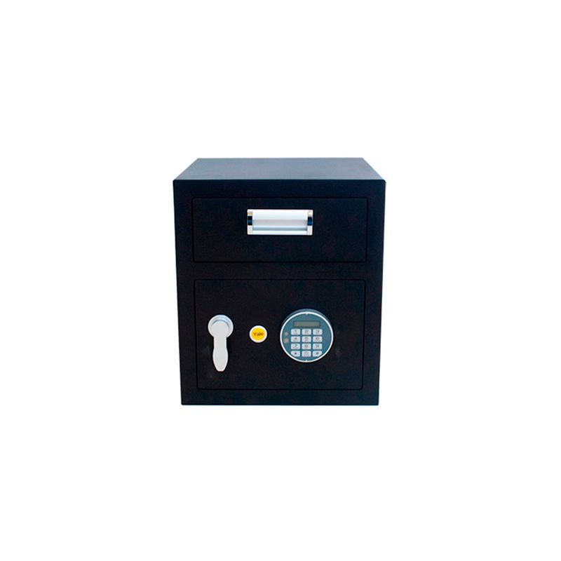 Caja de seguridad digital con buzón 40 x 35 x 35 cm Yale, frente color negro con teclado digital, cerradura y buzón
