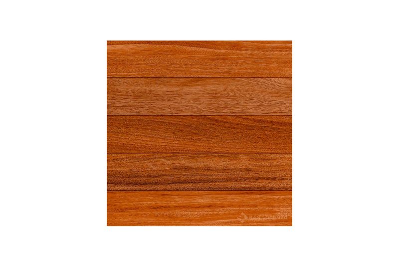Baldosa 45x45 Cumaru geométrico madera miel mate San Lorenzo, detalle de la textura y vetas de la madera