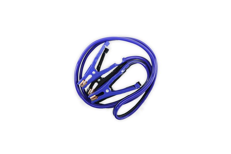 Cable pasa corriente para auto 500 amp amarillo/negro Goodyear, cables azules enrollados con pinzas metálicas