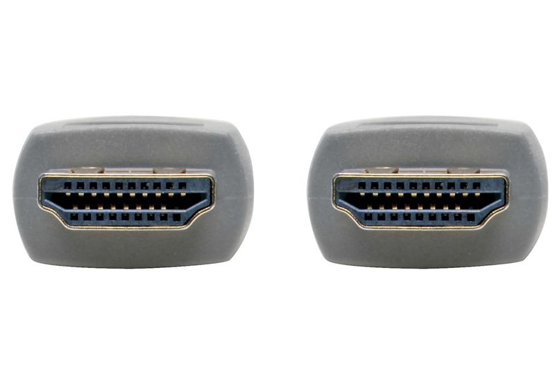 Cable HDMI 1 metro 4K 60 Hz Tripp Lite, primer plano detallado de los dos conectores macho