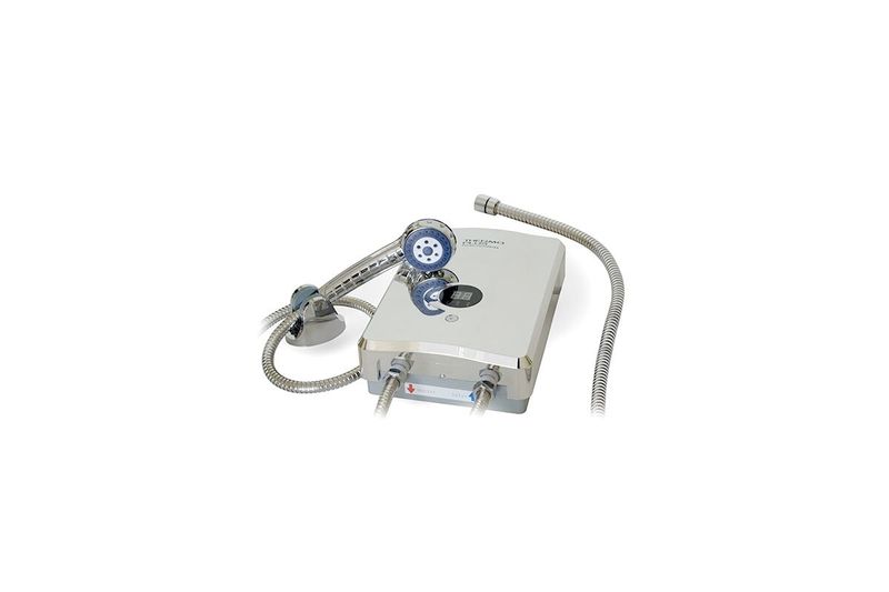 Calentador tipo ducha de 7.2 kW eléctrico Thermo Plus 240V Thermo Solutions, cuerpo metálico con regadera y manguera