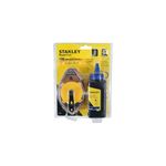Tiza, líneas y nivel Stanley, set en empaque blíster con carrete amarillo, botella de tiza azul y nivel amarillo