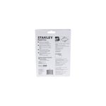 Tiza, líneas y nivel Stanley, parte posterior del empaque con especificaciones técnicas y códigos de barras