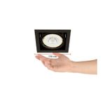 Luminaria empotrable Nanchong 1L G53 negro Tecnolite, vista frontal con una mano debajo indicando la medida de 176 mm