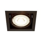 Luminaria empotrable Nanchong 1L G53 negro Tecnolite, vista frontal enfocada en el socket y el interior del plafón