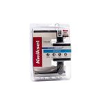Cerradura manecilla baño cuadrada Breton negro Kwikset, empaque plástico transparente con inserto informativo rojo