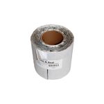 Cinta tapagotera aluminio de 4 pulgadas x 33.5 pies Peel & Seal, rollo plateado con etiqueta blanca y núcleo de cartón
