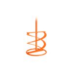 Mezclador de pintura Truper de 120 mm x 600 mm, herramienta metálica de color naranja con diseño en espiral