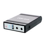 UPS y cargador portátil DC 14 W 5/9/12 V Forza, vista frontal detallando el botón de encendido, puerto USB y salidas DC