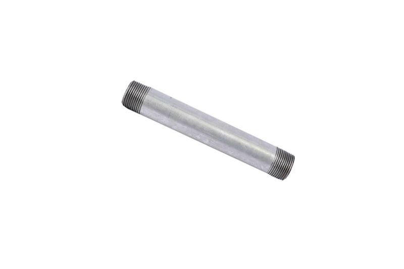 Niple galvanizado rosca ced 20 de 1 x 8 pulgadas Facenil, vista lateral completa sobre fondo blanco
