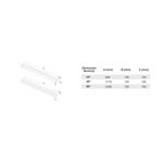 Luminaria lineal LED 517 UL 48 pulgadas 2x18 WPD D15 S/T Sylvania, tabla de dimensiones nominales y esquemas técnicos