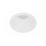 Lámpara de techo empotrable LED cúpula redonda 1L GU10 5W Sinsa, vista cenital del difusor blanco y la base circular
