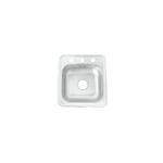 Pantry 1 tina 49 x 45 x 16.5 sin escurridor empotrar Socoda, vista cenital del fregadero con tres perforaciones superiores