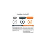 Lámpara LED recargable con gancho IP44 1000 lúmenes 17 x 12.5 cm Truper, tabla gráfica sobre el grado de protección IP