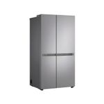 Refrigerador inverter sin dispensador SBS 612 L plata LG, vista frontal completa del equipo sobre fondo blanco