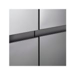 Refrigerador inverter sin dispensador SBS 612 L plata LG, primer plano detallado de las manijas integradas y el acabado