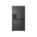 Refrigerador inverter con dispensador SBS 612 L LG, vista frontal del equipo en color negro