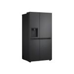 Refrigerador inverter con dispensador SBS 612 l LG, vista frontal completa en color negro