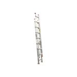 Escalera de extensión de aluminio Cuprum de 16 pies y 330 lbs, vista frontal completa extendida sobre fondo blanco