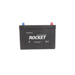 Batería N70ZL-SMF 75 amp 12 voltios 560 CCA Rocket, vista frontal con terminales azul y rojo