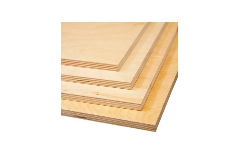 Plywood 4 x 8 pies 3/4 (18 mm) B/B Sinsa, detalle cercano de cuatro láminas apiladas mostrando las capas del borde
