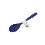 Cuchara silicone colores sólidos Core Kitchen, color azul con etiqueta blanca en el mango
